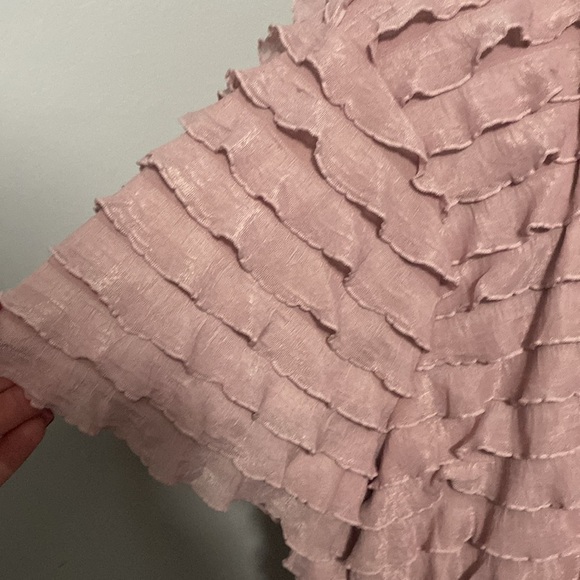 Apt. 9 Layered Ruffle Mauve Pink Blouse Scoop Neck Short Sleeve Sz 1X - Picture 3 of 6